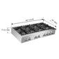 Forno Lseo 48 in. 8 Burner Gas Rangetop with Griddle in Stainless Steel (FCTGS5737-48)-
