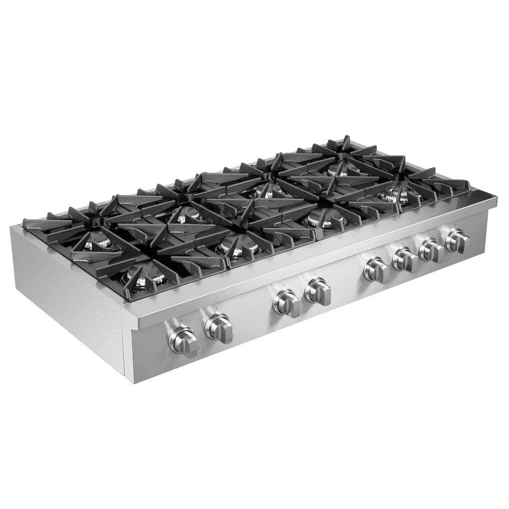 Forno Lseo 48 in. 8 Burner Gas Rangetop with Griddle in Stainless Steel (FCTGS5737-48)-