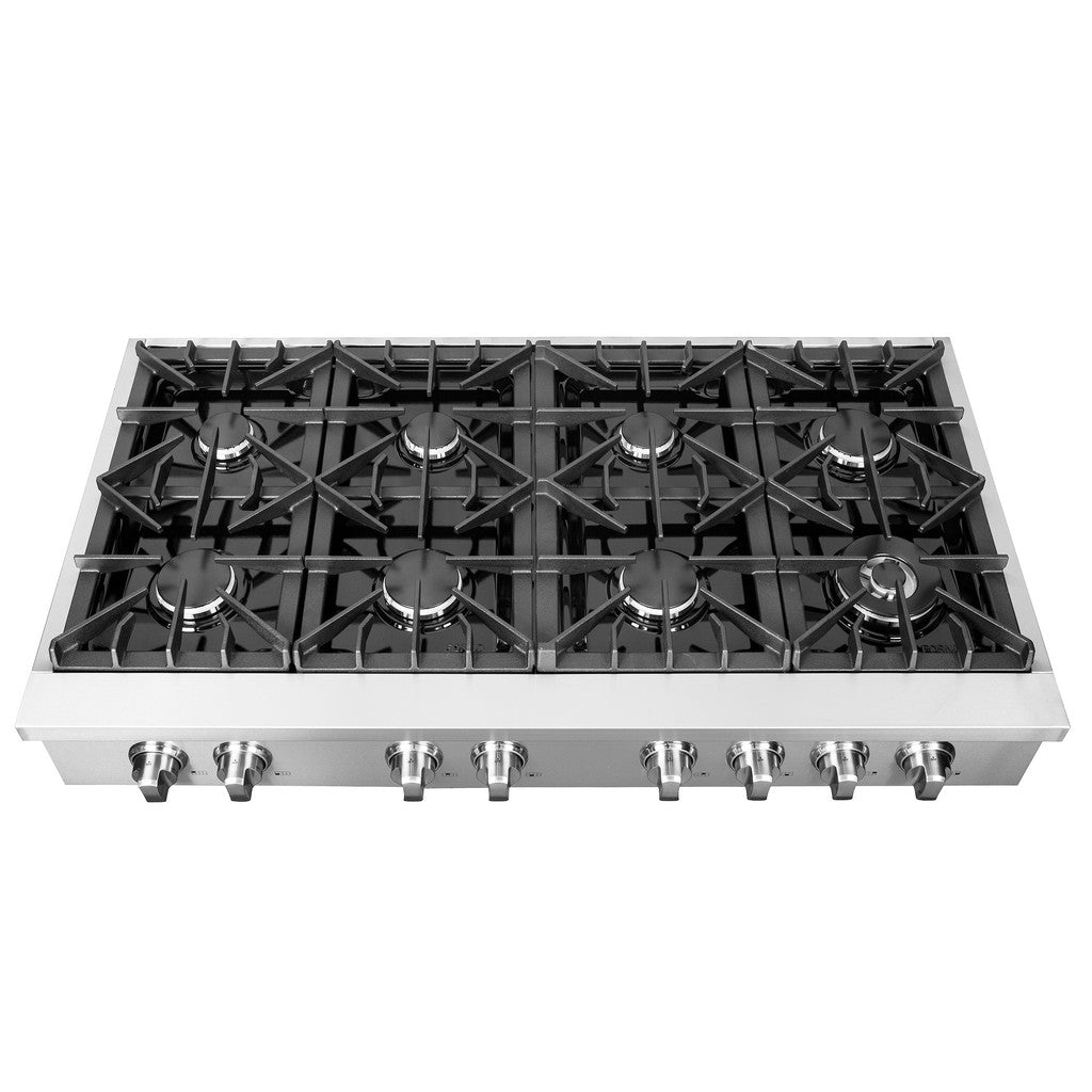 Forno Lseo 48 in. 8 Burner Gas Rangetop with Griddle in Stainless Steel (FCTGS5737-48)