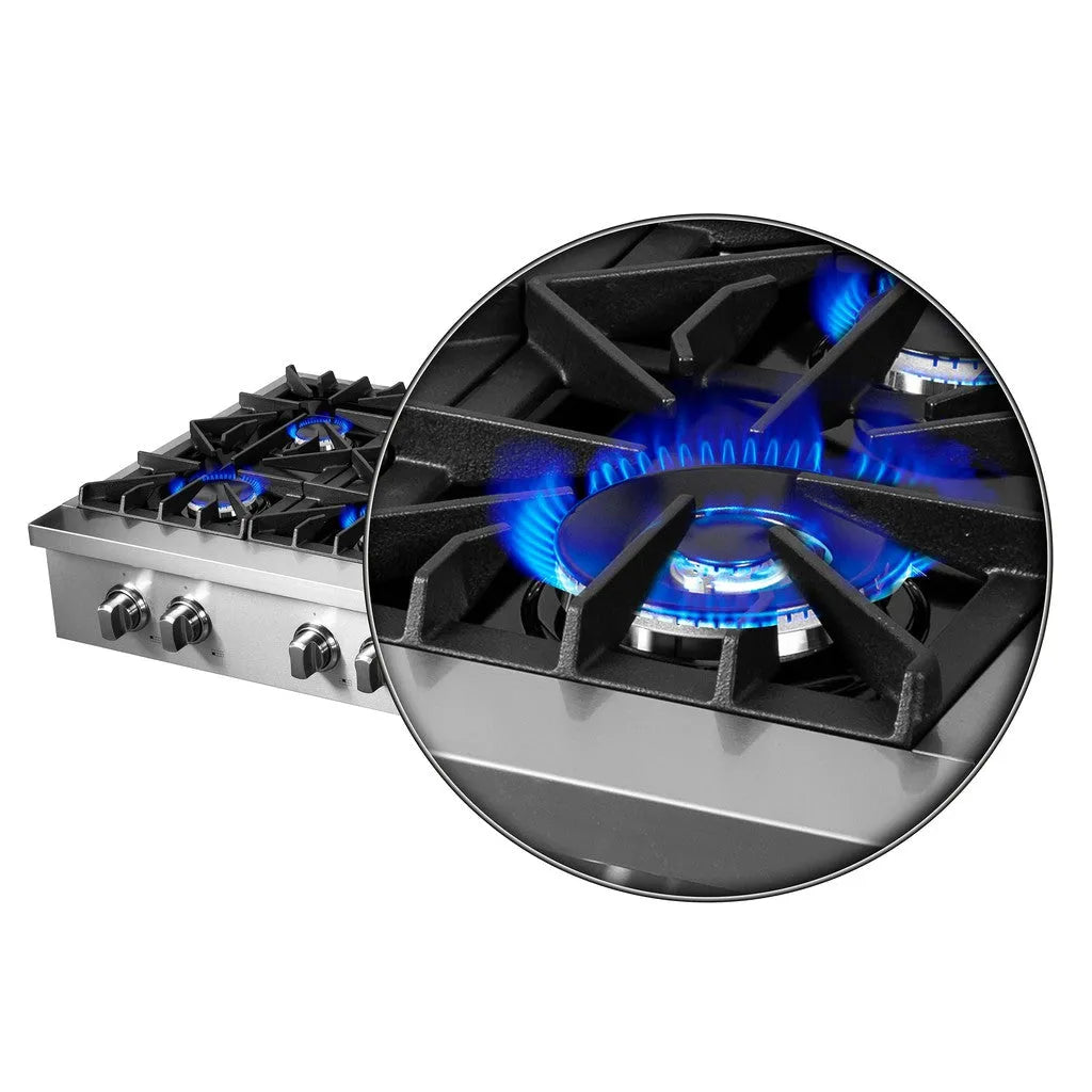 Forno Lseo 48 in. 8 Burner Gas Rangetop with Griddle in Stainless Steel (FCTGS5737-48)-