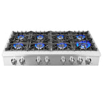 Forno Lseo 48 in. 8 Burner Gas Rangetop with Griddle in Stainless Steel (FCTGS5737-48)-