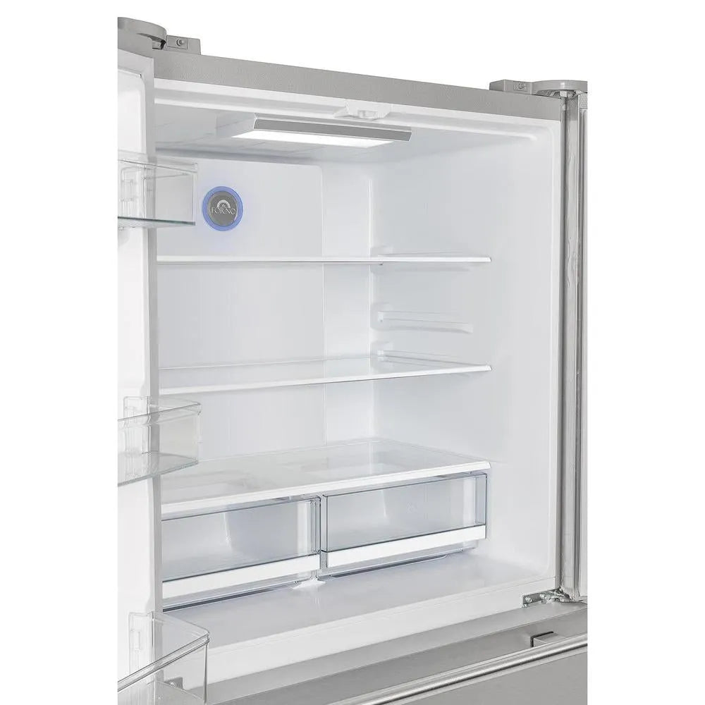 Forno Moena - 36 in. 19 cu. ft. French Door Counter Depth Refrigerator with Decorative Grill Trim Kit in Stainless Steel (FFRBI1820-40SG)-