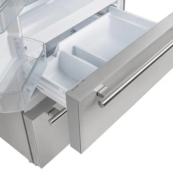  Forno Moena - 36 in. 19 cu.ft French Door Counter Depth Refrigerator in Stainless Steel (FFRBI1820-36SB) Freezer Drawers Open