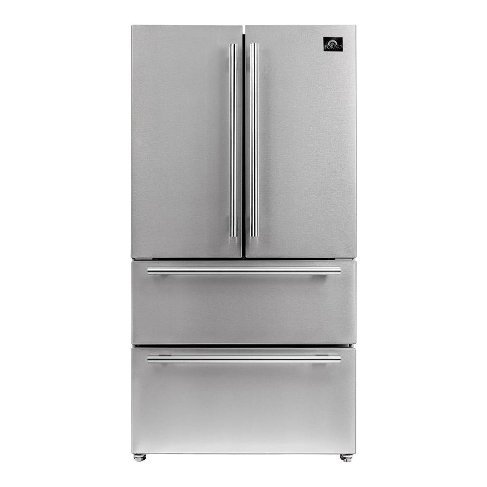 Forno Moena - 36 in. 19 cu.ft French Door Counter Depth Refrigerator in Stainless Steel (FFRBI1820-36SB)