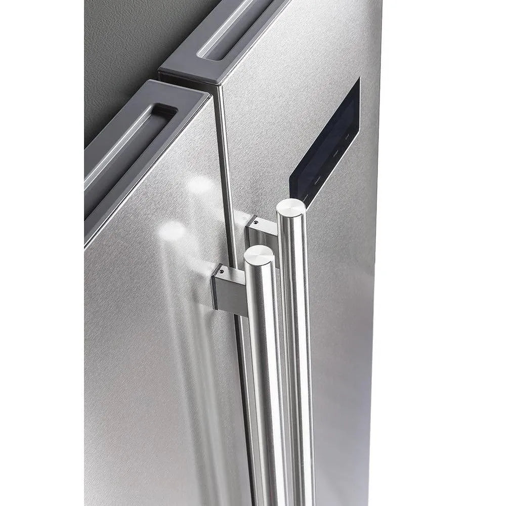 Forno Salerno - 33 in. Side by Side Refrigerator in Stainless Steel with Decorative Grill Trim Kit (FFRBI1805-37SG)-
