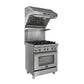 Forno Savona - 30 in. Wall Mount Range Hood and Back Splash with Red Light Warmer and Shelf (FRHWM5029-30HB)-