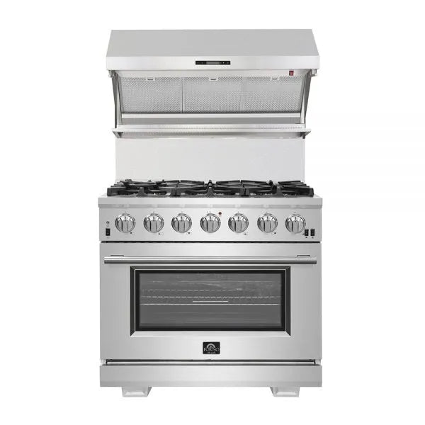Forno Savona - 36 in. Wall Mount Range Hood & Back Splash in Stainless Steel (FRHWM5029-36HB)-
