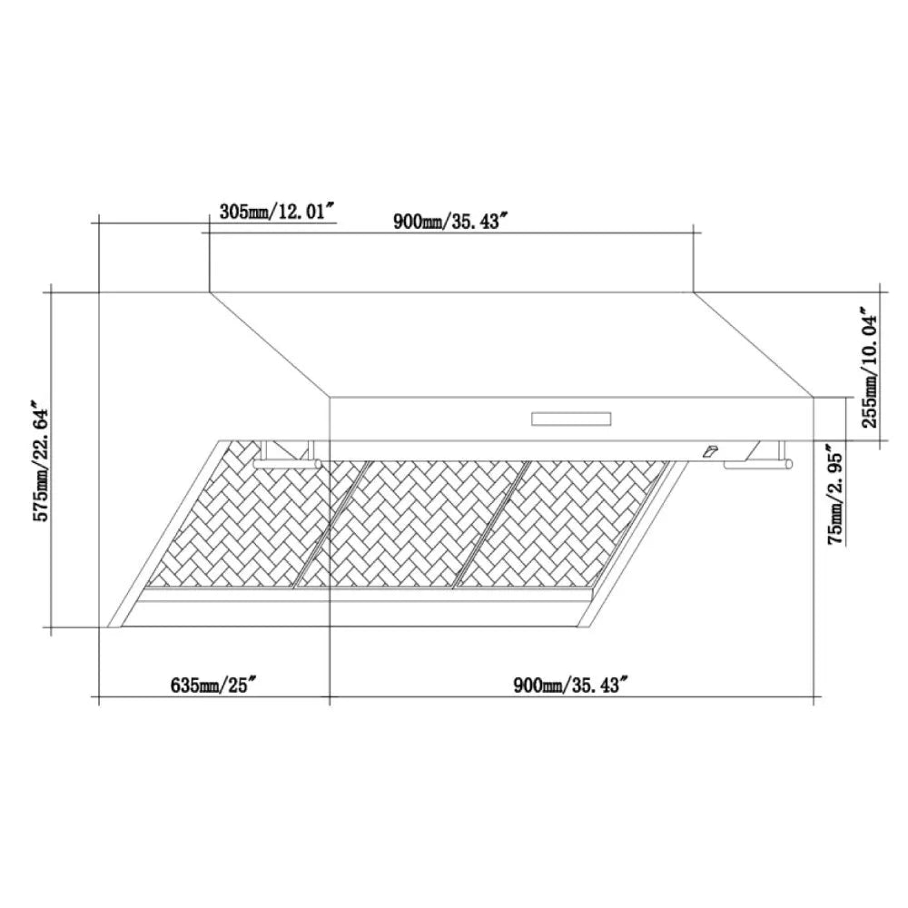 Forno Savona - 36 in. Wall Mount Range Hood & Back Splash in Stainless Steel (FRHWM5029-36HB)-