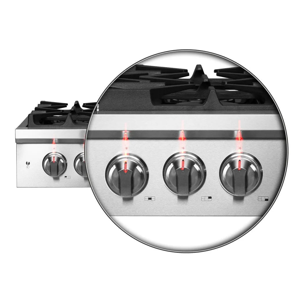 Forno Spezia 30 in. 5 Burner Gas Cooktop with Wok Ring and Griddle in Stainless Steel (FCTGS5751-30)-