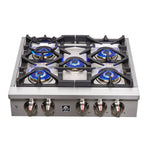 Forno Spezia 30 in. 5 Burner Gas Cooktop with Wok Ring and Griddle in Stainless Steel (FCTGS5751-30)-