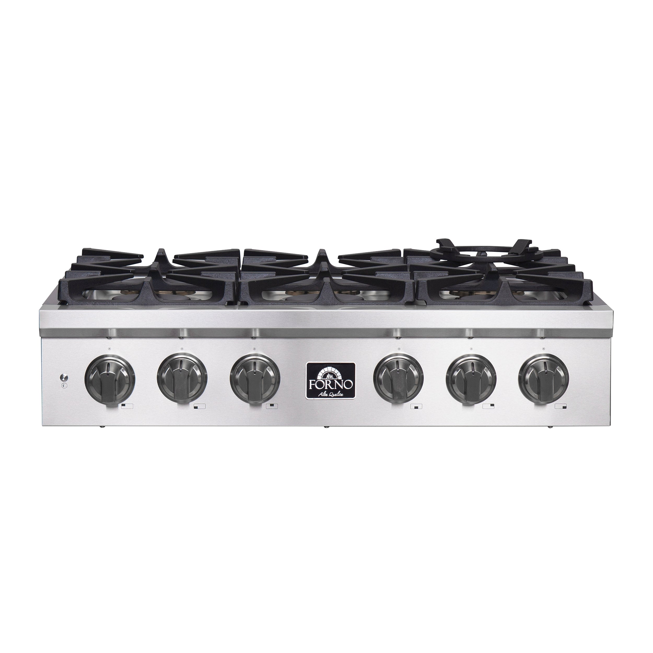 Forno Spezia 36 in. 6 Burner Gas Cooktop with Wok Ring and Griddle in Stainless Steel (FCTGS5751-36)