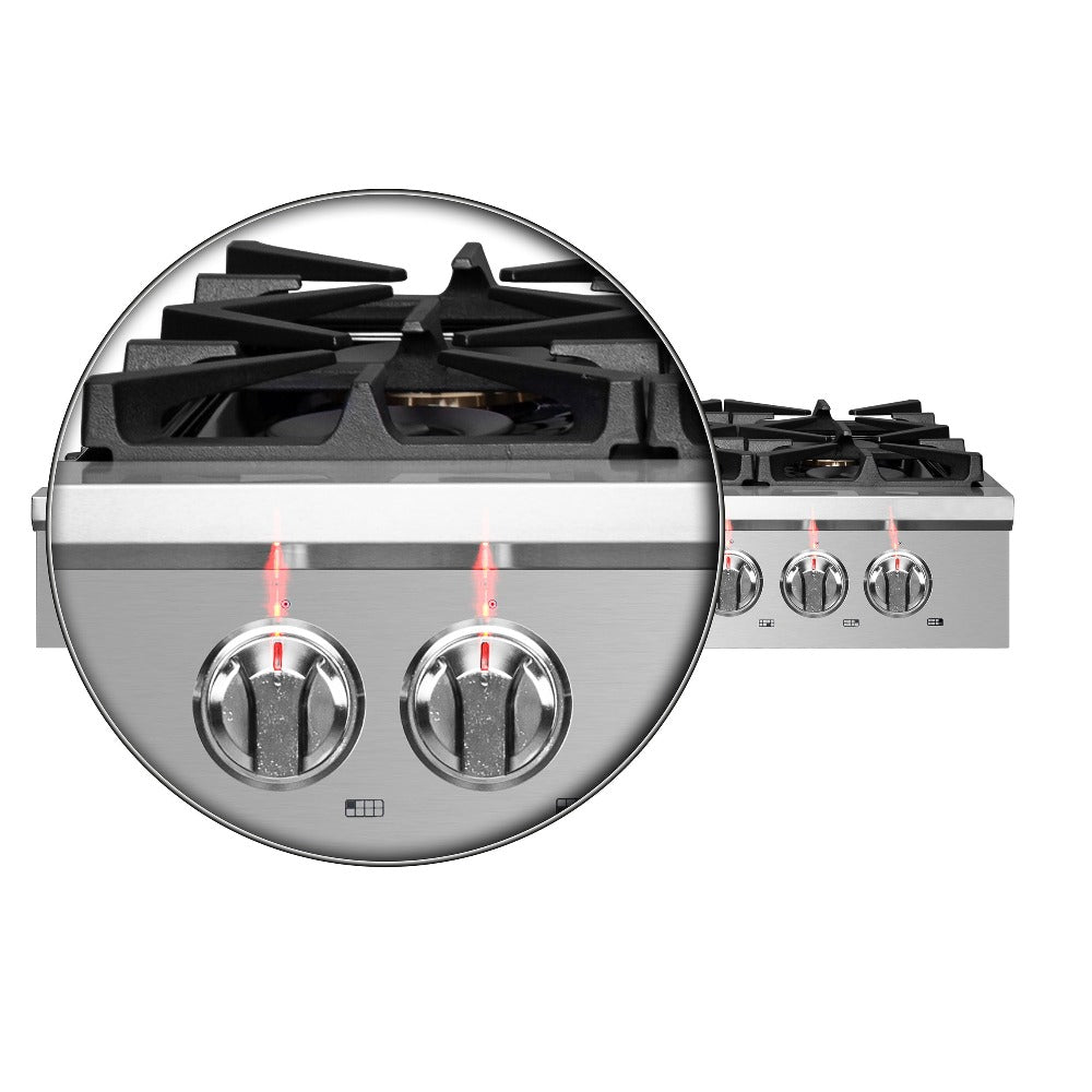 Forno Spezia 48 in. 8 Burner Gas Cooktop with Wok Ring and Griddle in Stainless Steel (FCTGS5751-48)