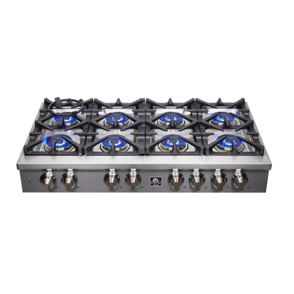 Forno Spezia 48 in. 8 Burner Gas Rangetop with Wok Ring and Griddle in  Stainless Steel (FCTGS5751-48)