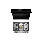 Fotile 2-Piece Kitchen Package-With Stainless Steel 30 in. Gas Cooktop and Onyx Black 30 in. 850 CFM Wall Mount Range Hood with Touchscreen (JQG7522 + GLS30501)