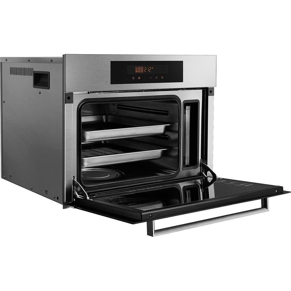 Fotile 24 in. Built-In Steam Oven in Stainless Steel (SCD42-F1) side, open.