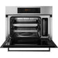 Fotile 24 in. Built-In Steam Oven in Stainless Steel (SCD42-F1) front, open.