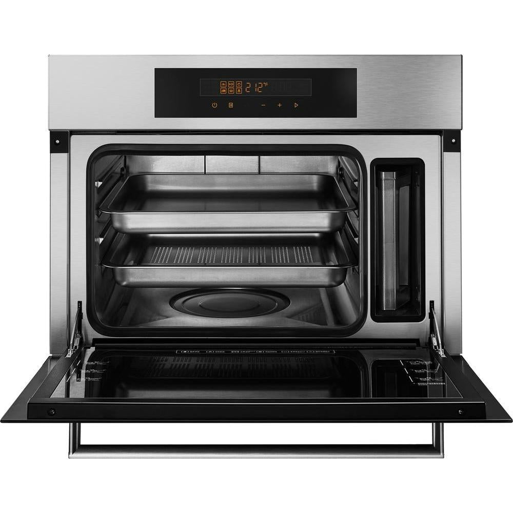 Fotile 24 in. Built-In Steam Oven in Stainless Steel (SCD42-F1) front, open.