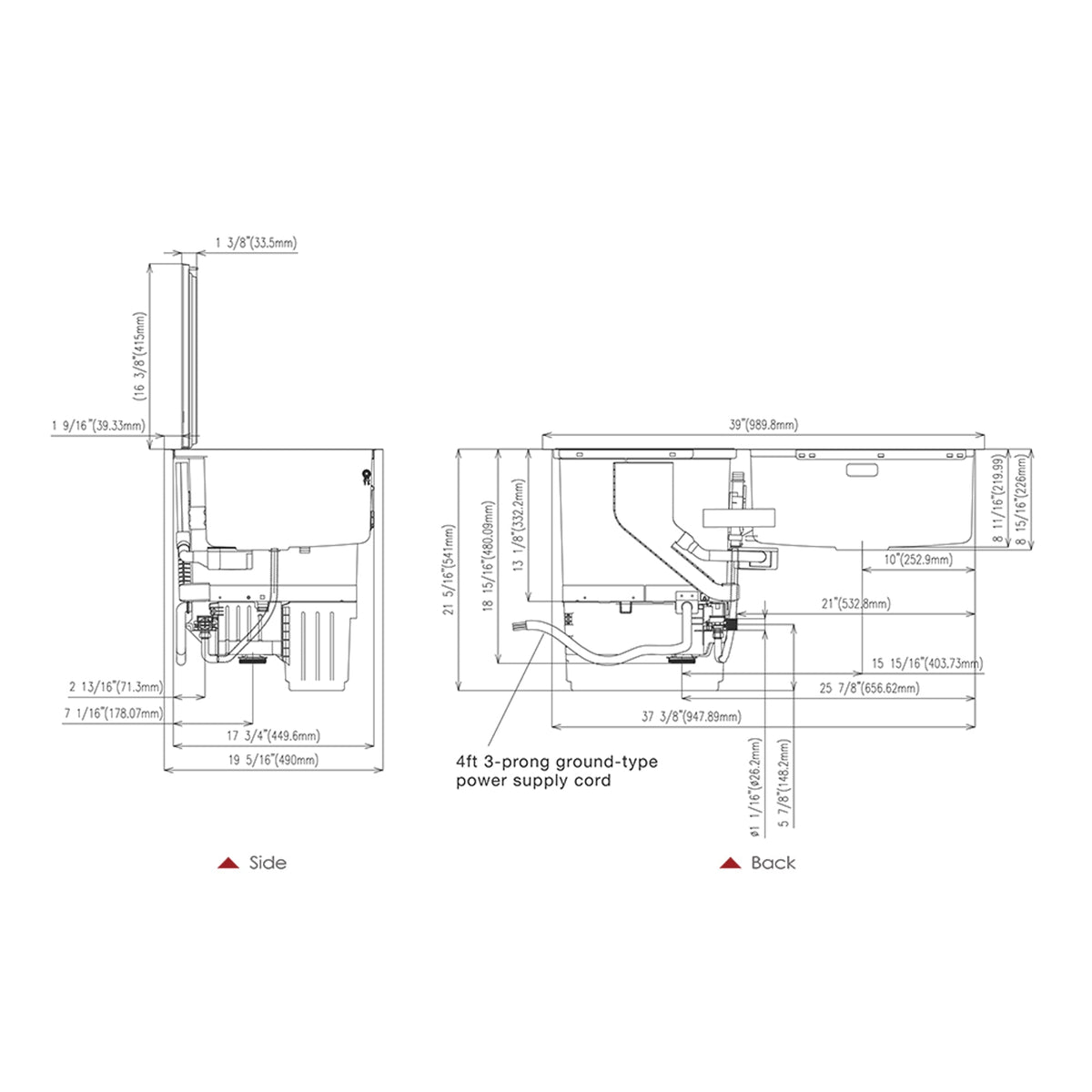 Fotile 3-in-1 In-Sink Dishwasher and Produce Cleaner Combination System (SD2F-P1X)