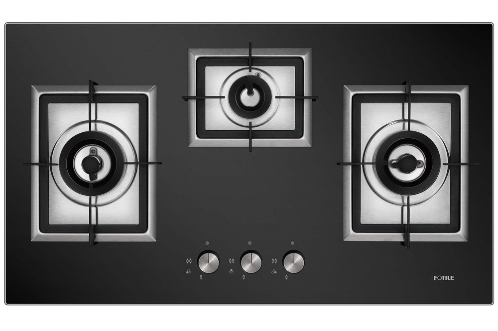 Fotile EPS Series 34 in. Cooktop with 3 Sealed Burners in Black Tempered Glass (GAG86309)