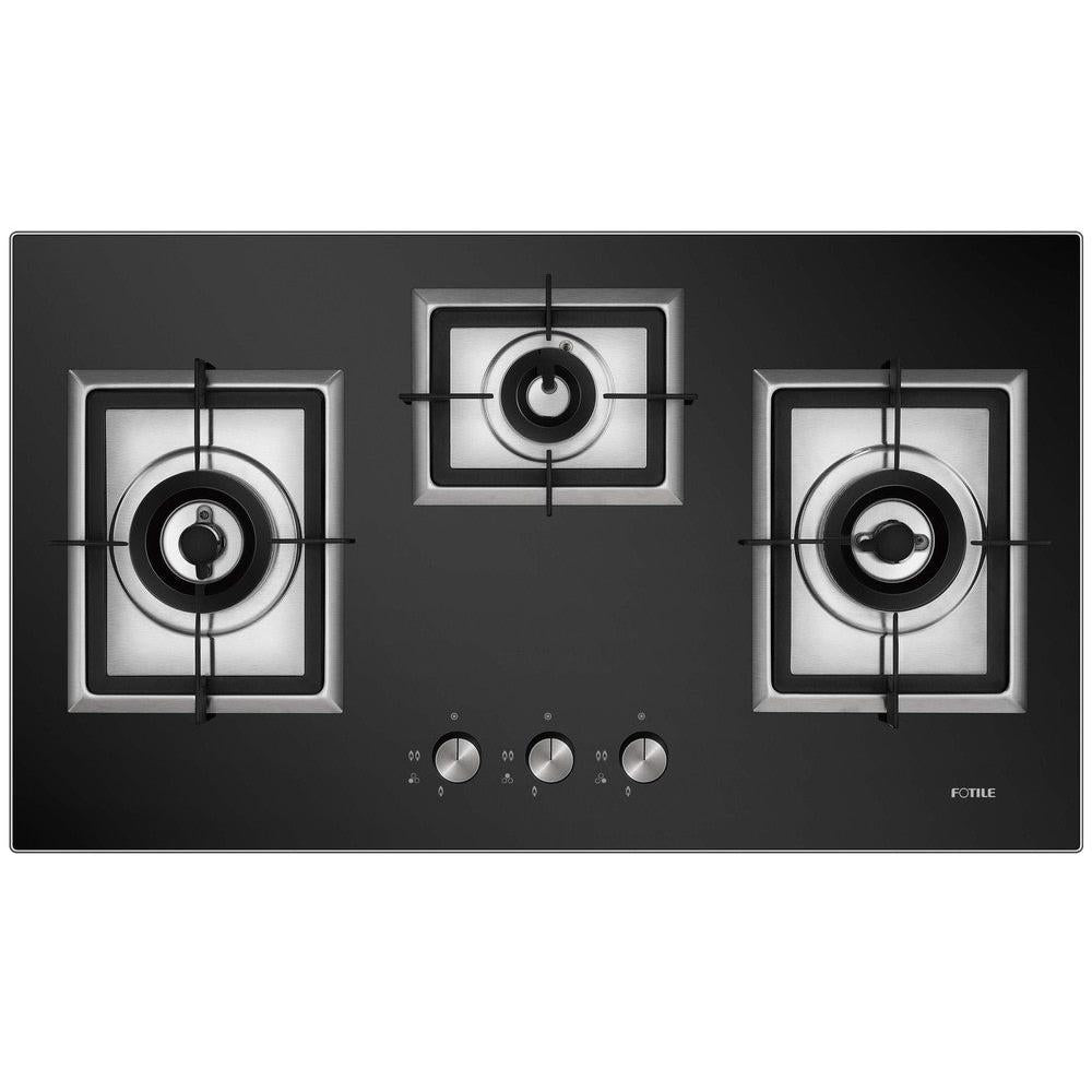 Fotile EPS Series 34 in. Cooktop with 3 Sealed Burners in Black Tempered Glass (GAG86309)