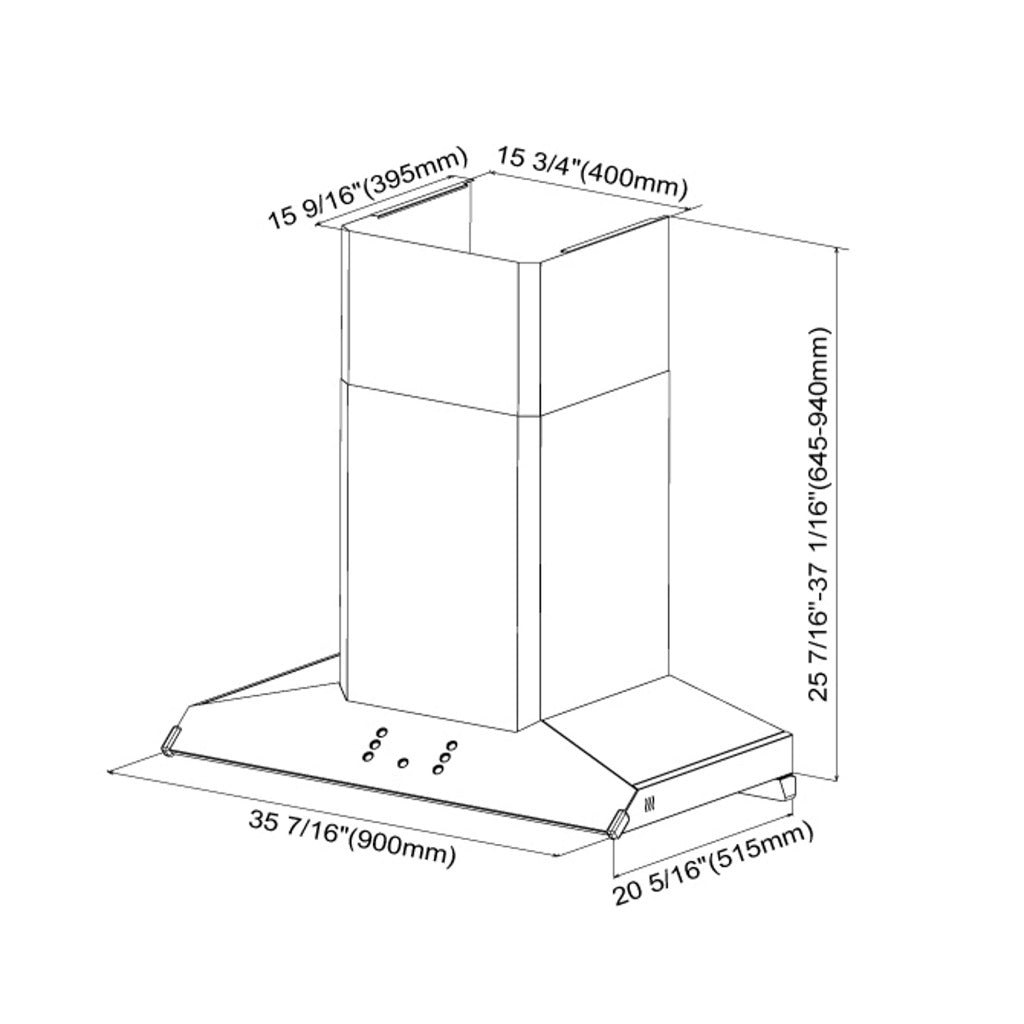 Fotile Perimeter Vent Series 36 in. 1100 CFM Wall Mount Range Hood with Touchscreen in Stainless Steel (EMG9030)