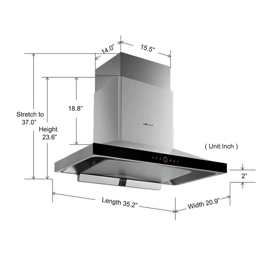 Fotile Perimeter Vent Series 36 in. 900 CFM Wall Mount Range Hood with Touchscreen in Stainless Steel (EMS9018)