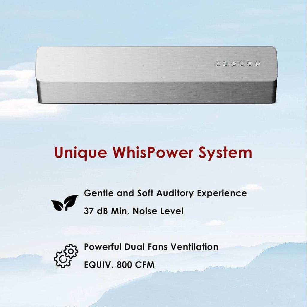 Fotile Pixie Air Series Slim Line 30 in. Under Cabinet Range Hood with WhisPower Motors and Color Options (UQS300)