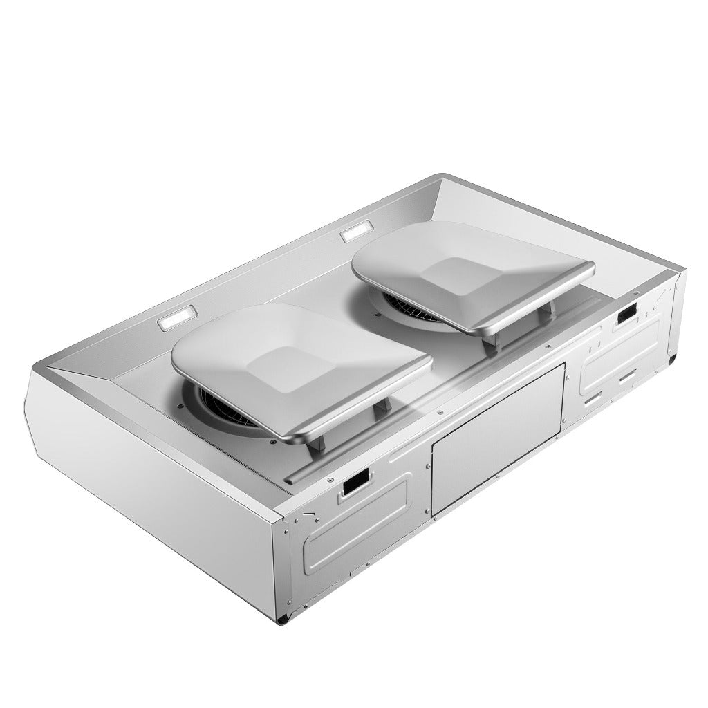 Fotile Pixie Air Series Slim Line 36 in. Under Cabinet Range Hood with WhisPower Motors in White Tempered Glass (UQG3602)