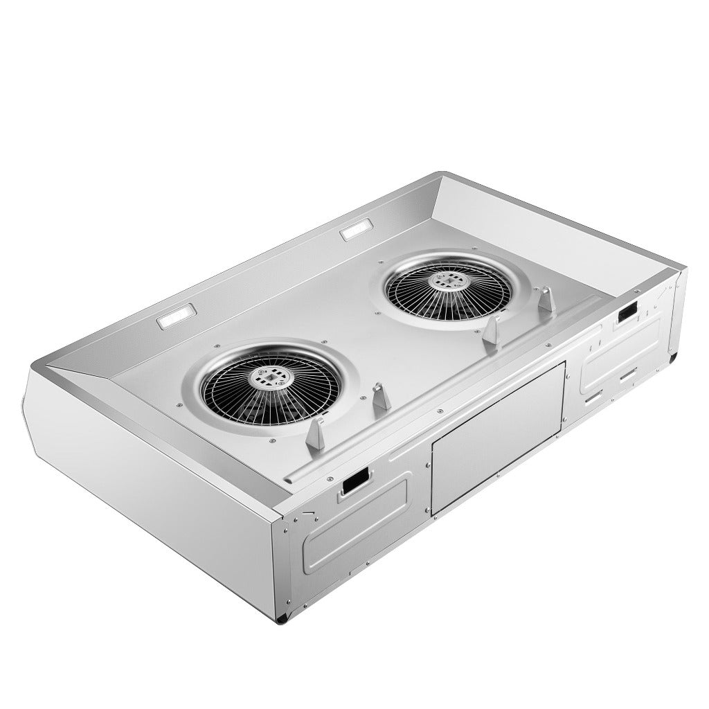 Fotile Pixie Air Series Slim Line 36 in. Under Cabinet Range Hood with WhisPower Motors in White Tempered Glass (UQG3602)