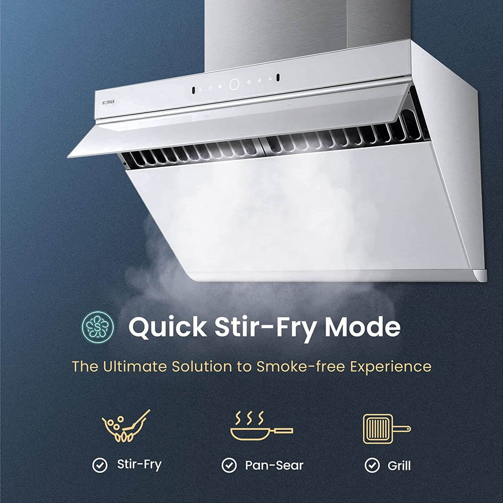 Fotile Slant Vent Series 30 in. 1000 CFM Wall Mount Range Hood with Motion and Touch Activation with Color Options (JQG7505)