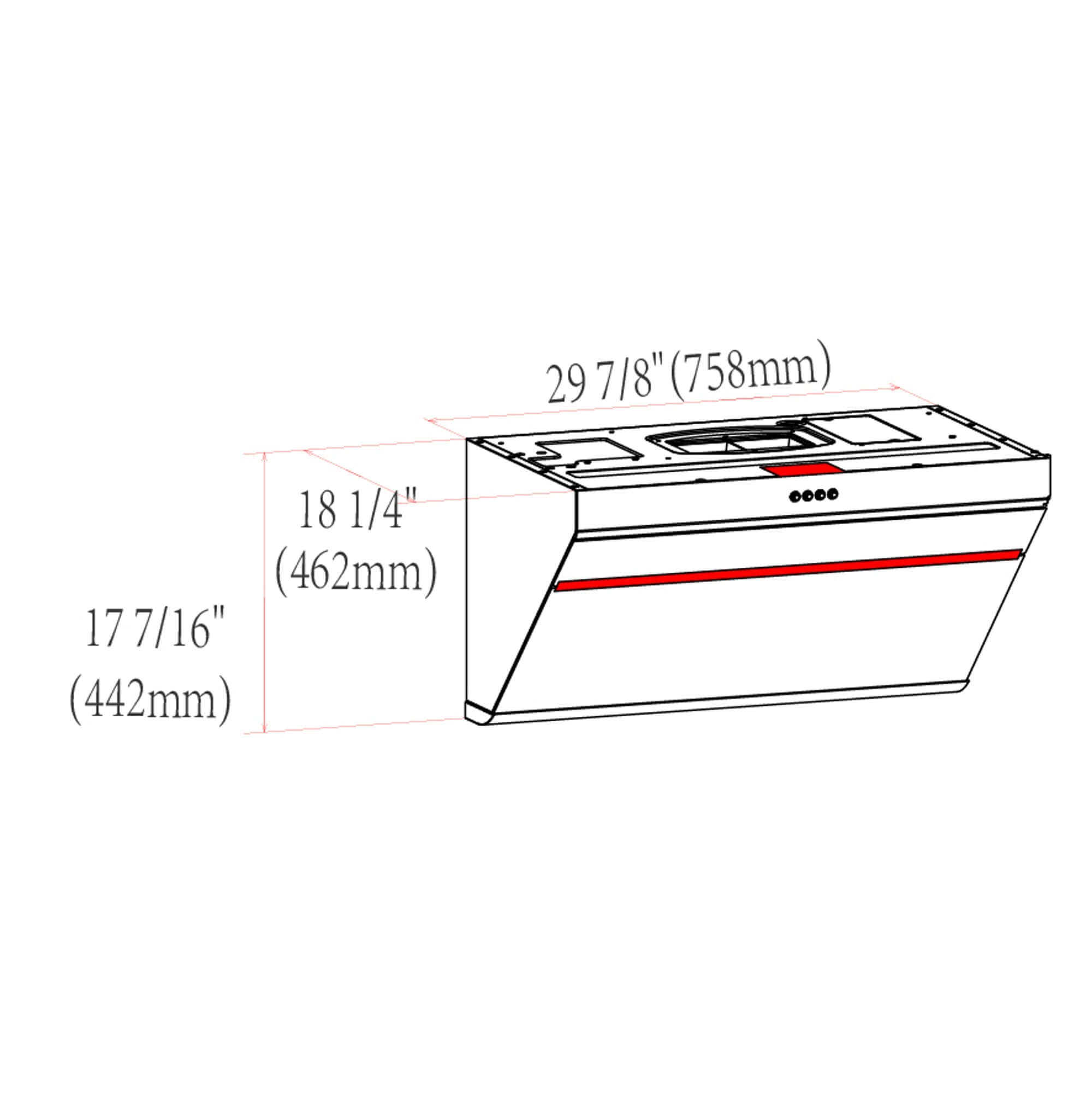 Fotile Slant Vent Series 30 in. 850 CFM Wall Mount Range Hood with Push Buttons and Color Options (JQG7522)