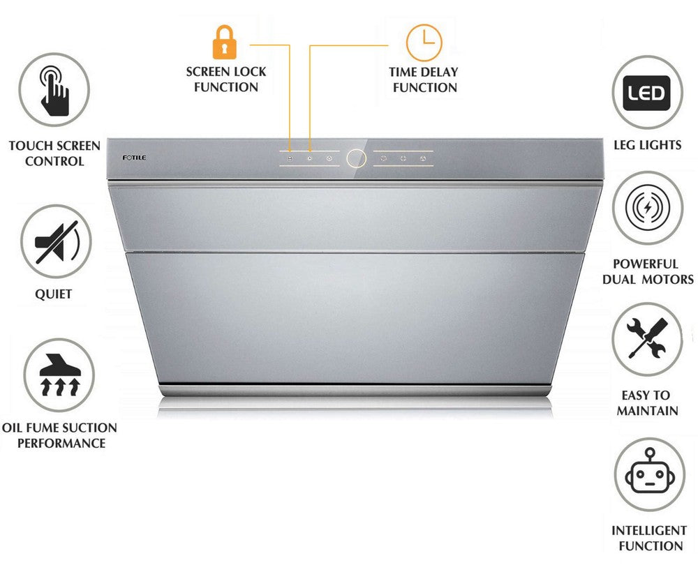 Fotile Slant Vent Series 30 in. 850 CFM Wall Mount Range Hood with Touchscreen and Color Options (JQG7501)