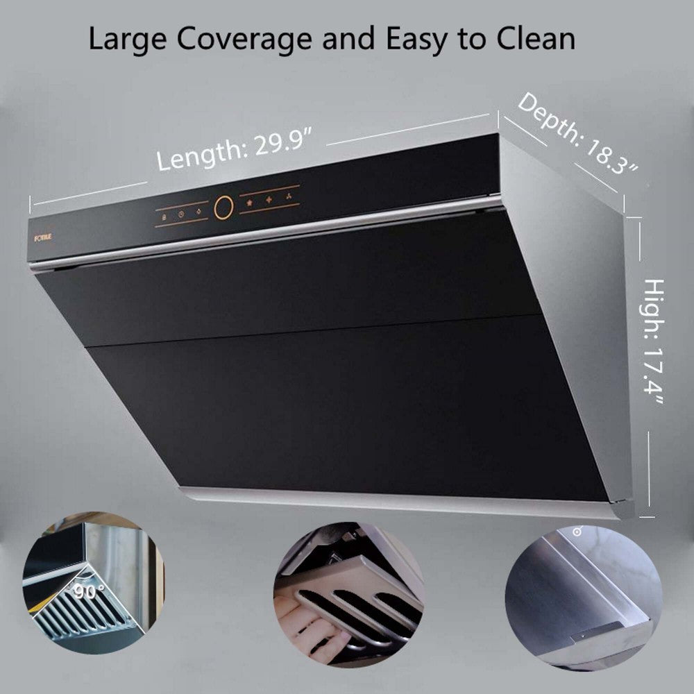 Fotile Slant Vent Series 30 in. 850 CFM Wall Mount Range Hood with Touchscreen and Color Options (JQG7501)