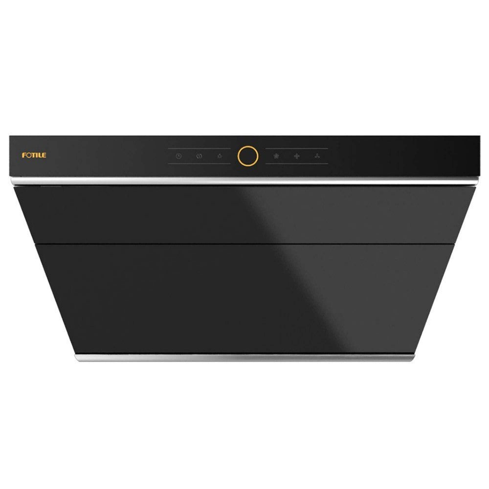 Fotile Slant Vent Series 30 in. 850 CFM Wall Mount Range Hood with Touchscreen in Onyx Black Tempered Glass (JQG7501) main image.