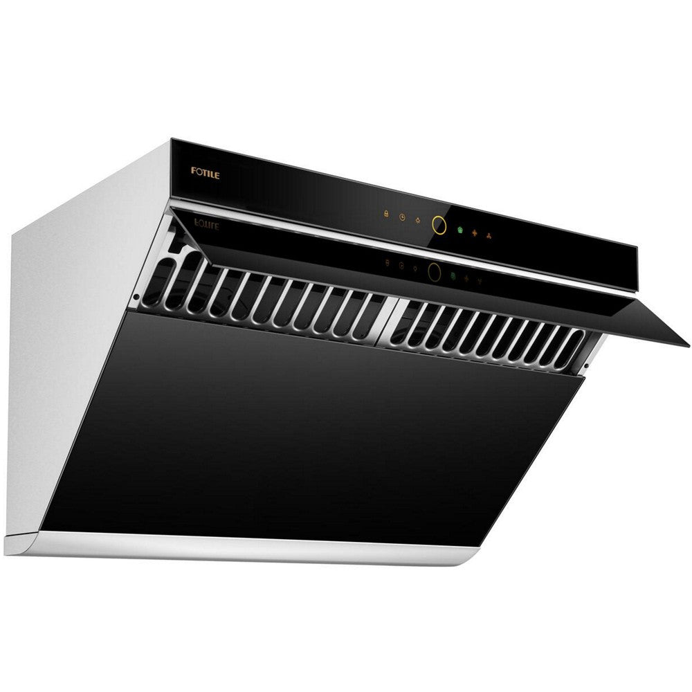 Fotile Slant Vent Series 36 in. 1000 CFM Wall Mount Range Hood with Motion and Touch Activation in Onyx Black (JQG9006)