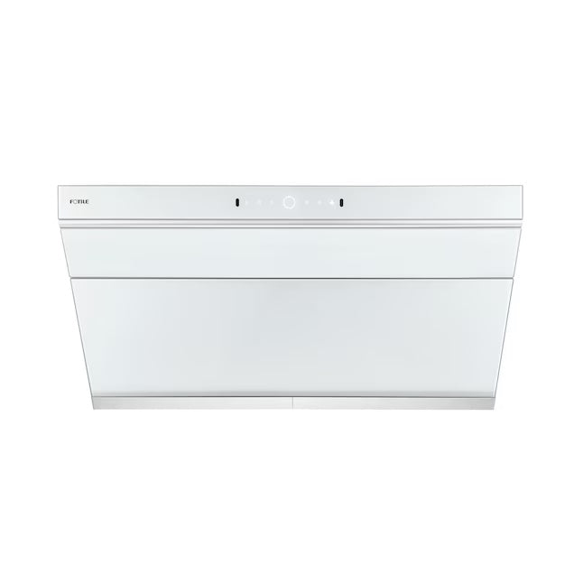 Fotile Slant Vent Series 36 in. 1000 CFM Wall Mount Range Hood with Motion and Touch Activation in White Schott Glass (JQG9006-W)