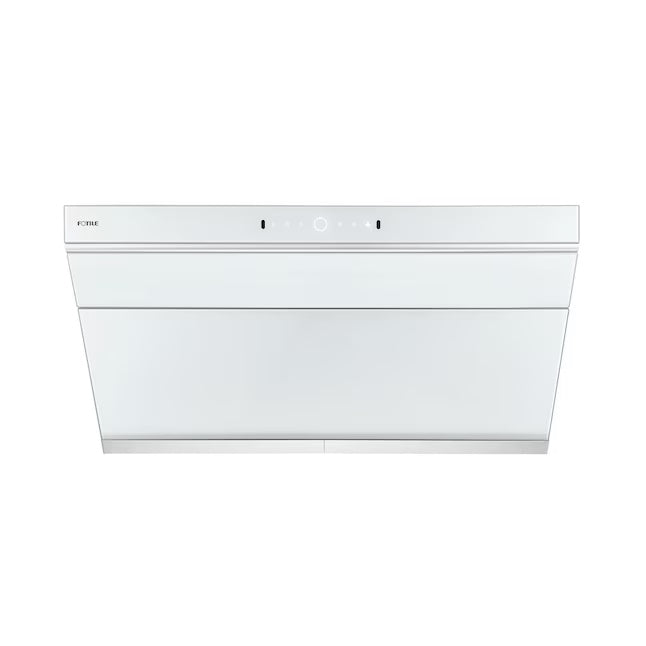 Fotile Slant Vent Series 36 in. 1000 CFM Wall Mount Range Hood with Motion and Touch Activation in White Schott Glass (JQG9006-W) main image.