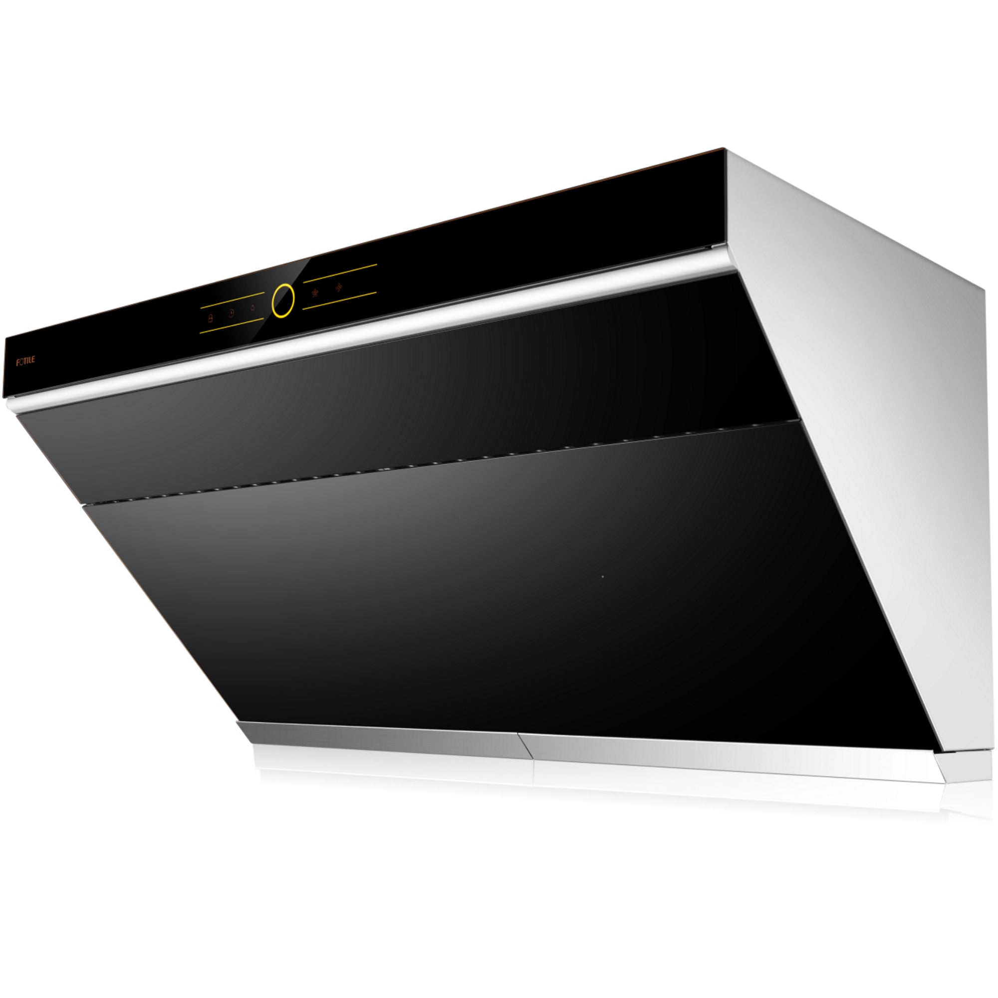 Fotile Slant Vent Series 36 in. 850 CFM Wall Mount Range Hood with Touchscreen in Onyx Black Tempered Glass (JQG9001)
