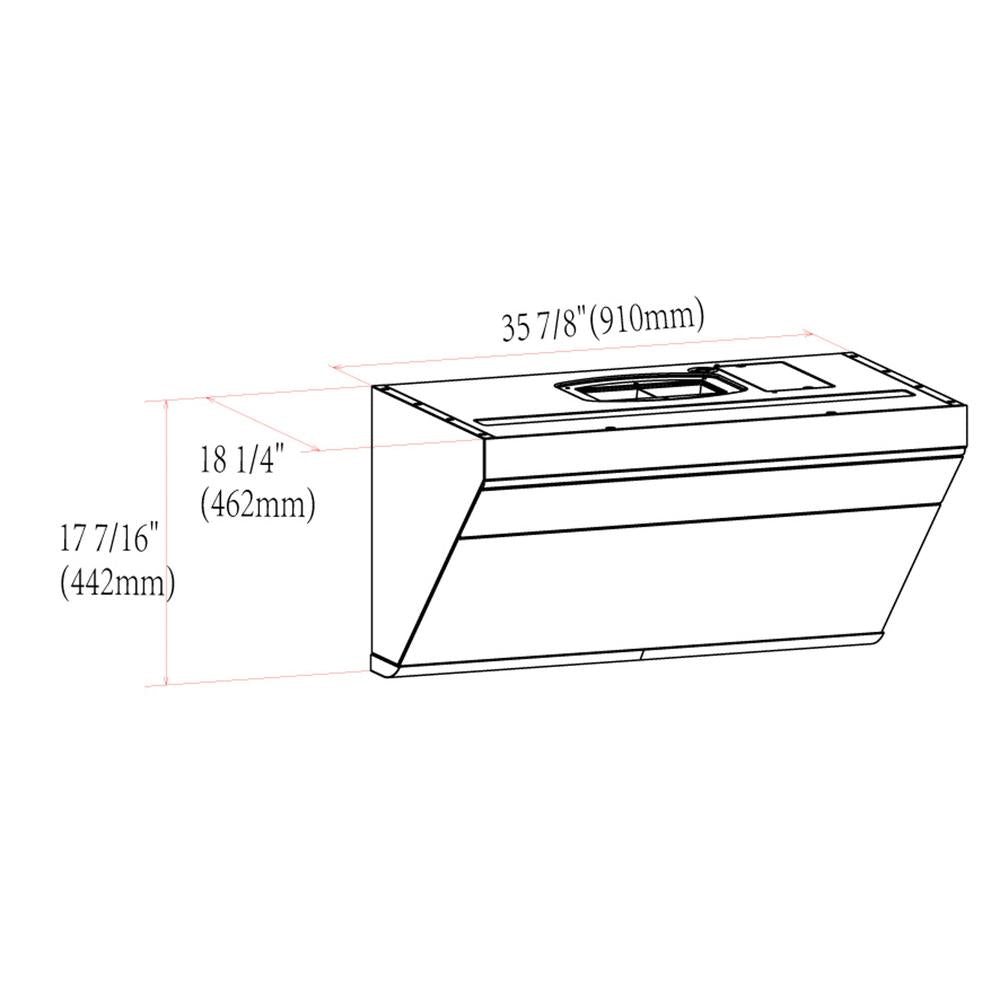 Fotile Slant Vent Series 36 in. 850 CFM Wall Mount Range Hood with Touchscreen in Onyx Black Tempered Glass (JQG9001)