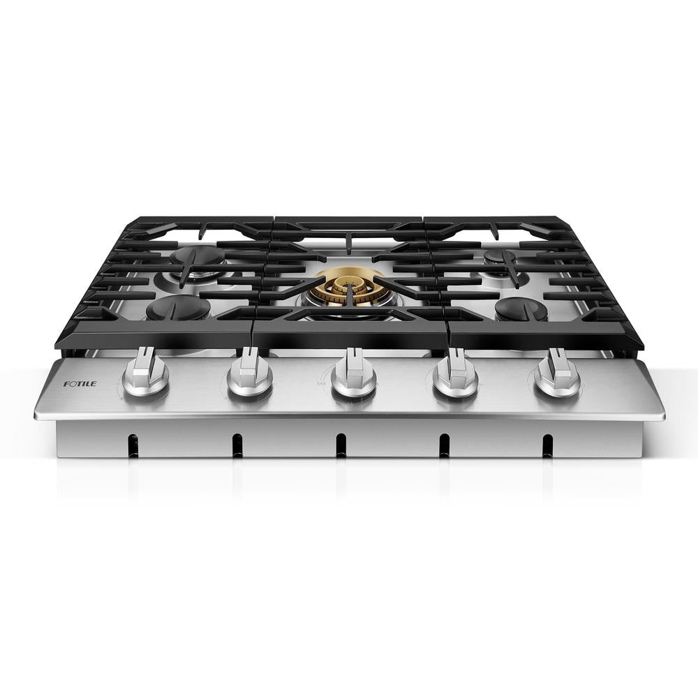 Fotile Tri-Ring Series 30 in. Gas Cooktop with 5 Burners in Stainless Steel (GLS30501)