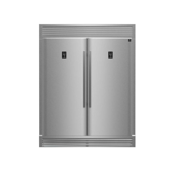 Forno Rizzuto - 60 in. 27.6 cu. ft. Pro-Style Dual Combination Fridge/Freezer Refrigerator in Stainless Steel (FFFFD1933-60S)
