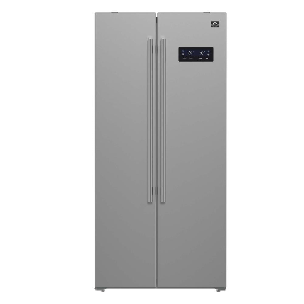 Forno Salerno - 33 in. 15.6 cu. ft. Side by Side Counter Depth Refrigerator in Stainless Steel (FFRBI1805-33SB)