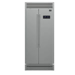 Forno Salerno 33 in. Side by Side Refrigerator in Stainless Steel with Decorative Grill Trim Kit (FFRBI1805-37SG)