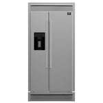 Forno Salerno 36 in. Side by Side Refrigerator with External Water and Ice Dispenser in Stainless Steel with Trim Kit (FFRBI1844-40SG)