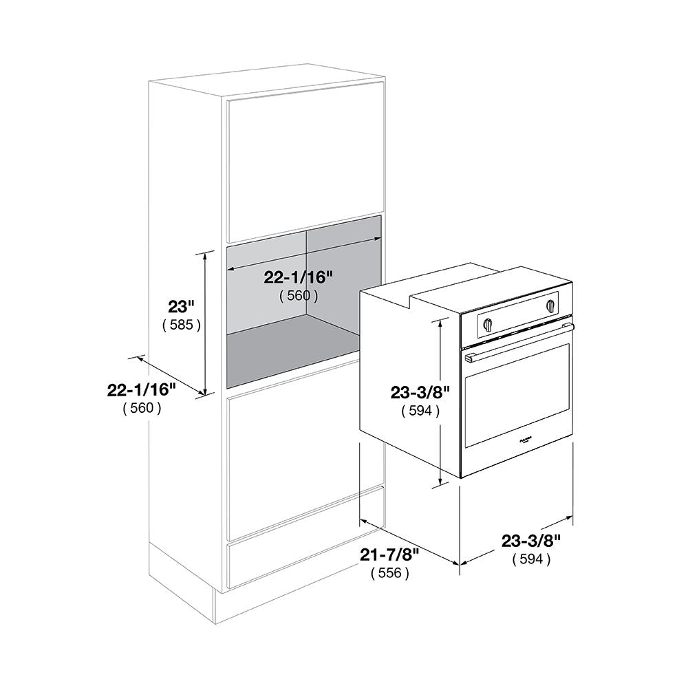 Fulgor Milano 24 in. 100 Series Electric Convection Single Wall Oven (F1SM24S2)-