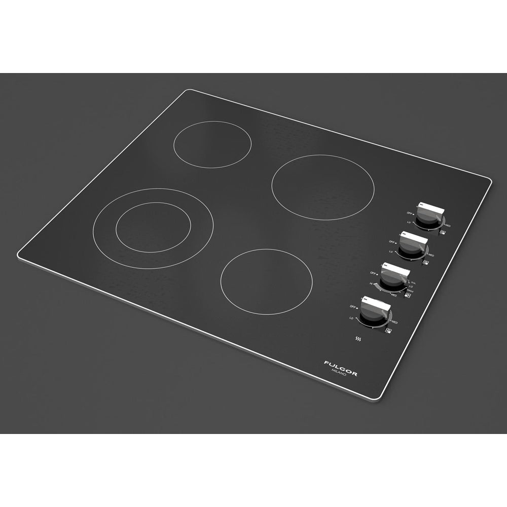 Fulgor Milano 24 in. 300 Series Electric Cooktop with 4 Burners and Glass Ceramic Cooktop in Stainless Steel (F3RK24S2)-