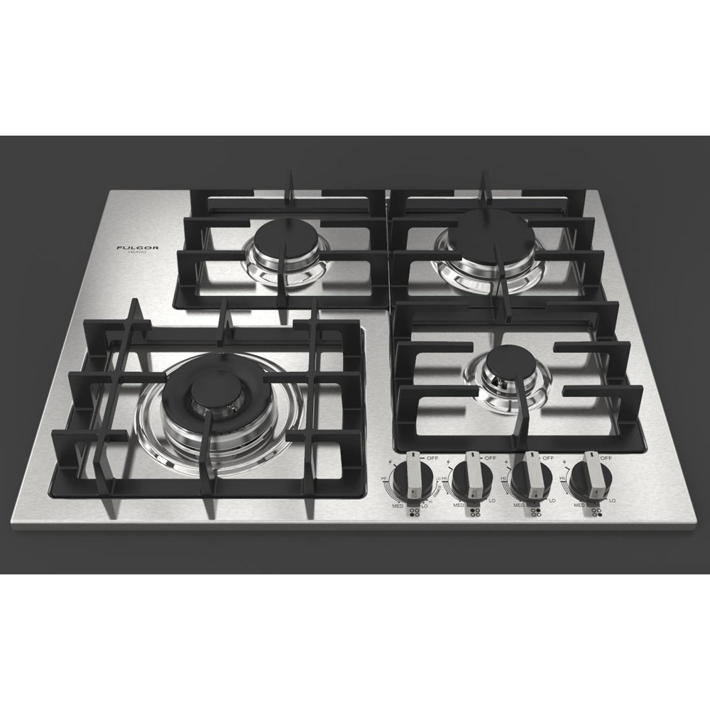 Fulgor Milano 24 in. 400 Series Gas Cooktop with 4 Burners in Stainless Steel (F4GK24S1)-