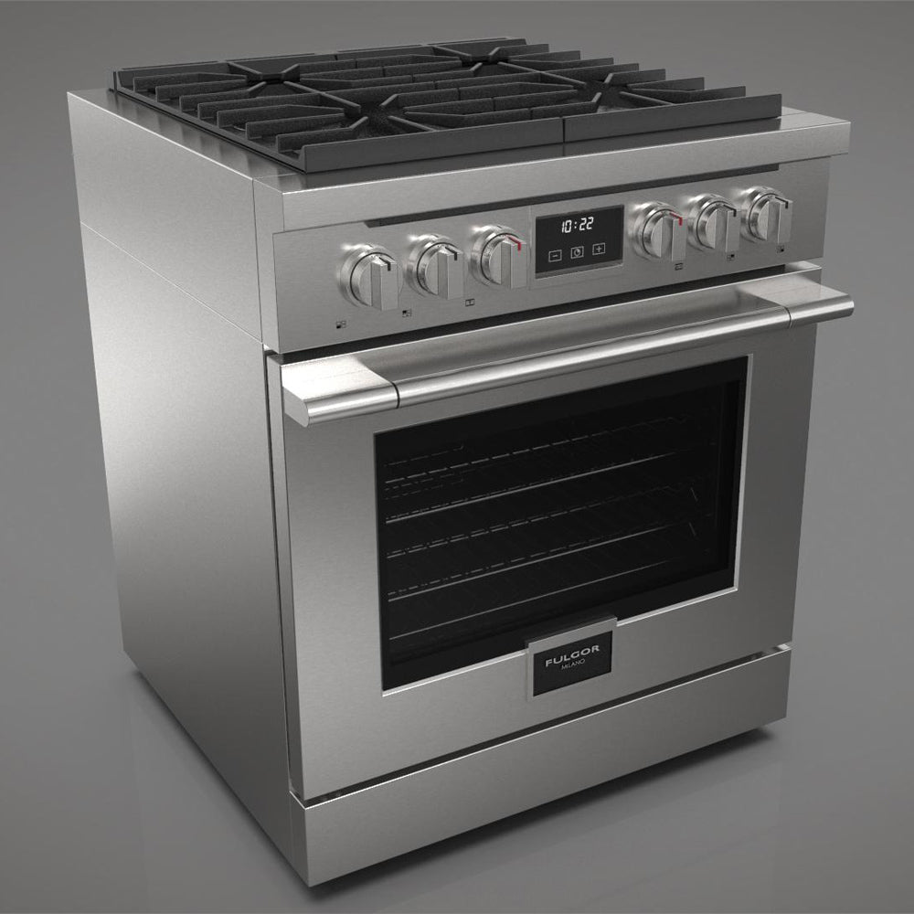 Fulgor Milano 30 in. 400 Series Accento All Gas Range in Stainless Steel (F4PGR304S2)-