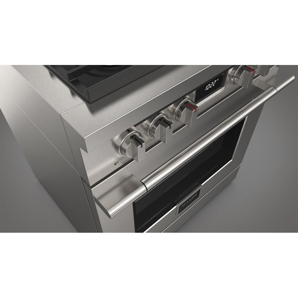 Fulgor Milano 30 in. 400 Series Accento Dual Fuel Range in Stainless Steel (F4PDF304S1)-