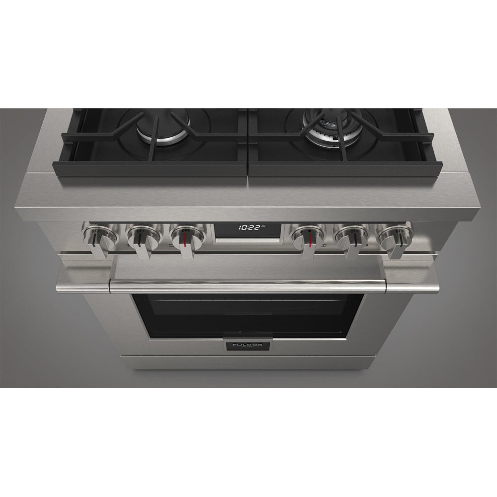 Fulgor Milano 30 in. 400 Series Accento Dual Fuel Range in Stainless Steel (F4PDF304S1)-
